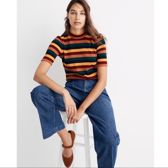 Madewell Tops - [Madewell] Ribbed mockneck stripe top
